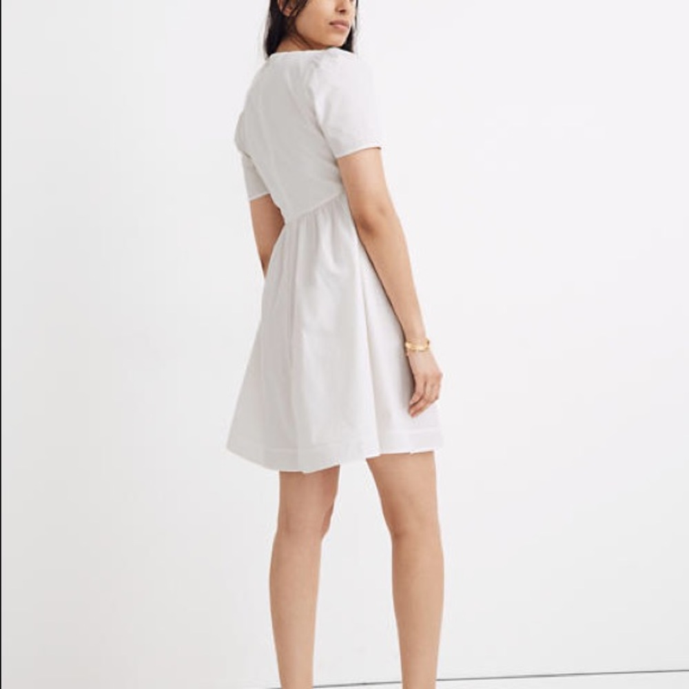 NWT Madewell Tie Front Crepe Fit Flare Mini Dress - Picture 3 of 12
